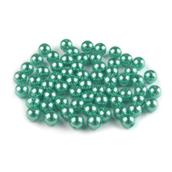 Perle plastic glance, ø8 mm - Verde mentă (100 Grame)