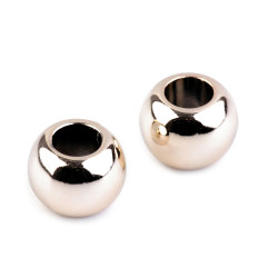 Mărgele metalizate cu gaură mare, 11x15 mm - Auriu rose (10 Bucăți)
