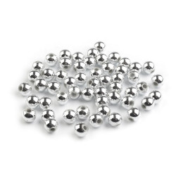 Mărgele plastic glance metalic, ø6 mm - Argintiu (100 Grame)