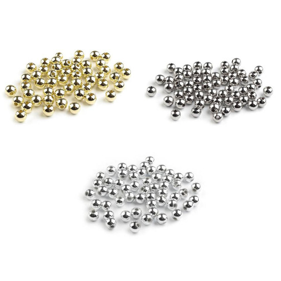 Mărgele plastic glance metalic, ø6 mm - Auriu deschis (500 Grame) Mărgele plastic glance metalic, ø6 mm - Auriu deschis (500 Grame)