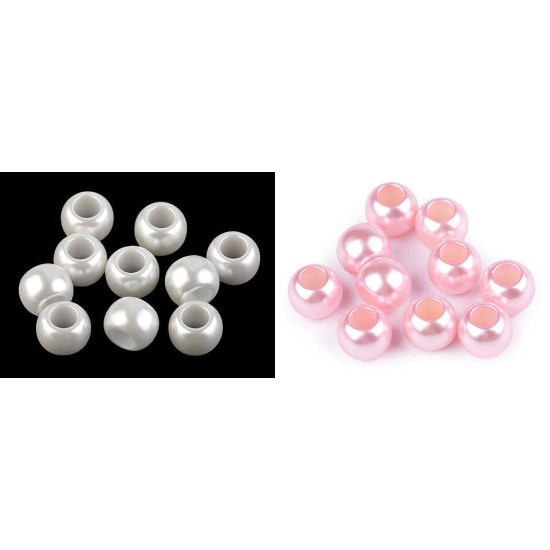 Mărgele sidefate cu gaură mare, 11x15 mm - Roz deschis (500 Bucăți) Mărgele sidefate cu gaură mare, 11x15 mm - Roz deschis (500 Bucăți)