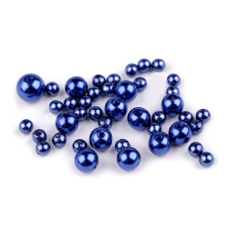 Perle plastic glance, mix dimensiuni - Albastru berlin (1 Sac)