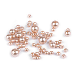 Perle plastic glance, mix dimensiuni - Maro bronz (1 Sac)