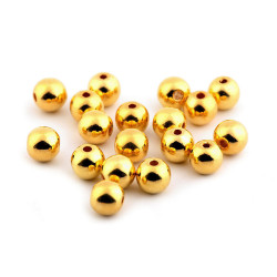 Mărgele plastic glance metalic, ø8 mm - Auriu (100 Grame)