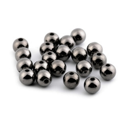 Mărgele plastic glance metalic, ø8 mm - Antracit (100 Grame)