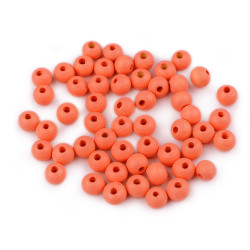 Mărgele lemn, ø8 mm - Portocaliu pumpkin (100 Grame)