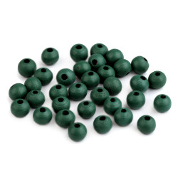 Mărgele lemn, ø8 mm - Verde (100 Grame)