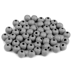 Mărgele lemn, ø8 mm - Gri neutral (100 Grame)