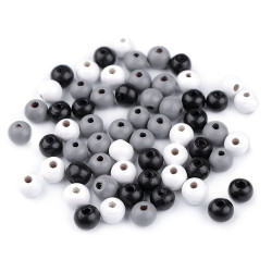 Mărgele lemn, ø8 mm - Mix nr. 6 (100 Grame)