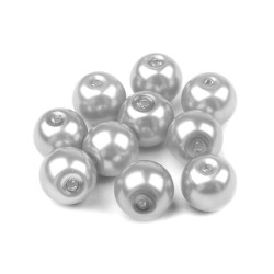 Perle sticlă lucioase, ø8 mm - Argintiu (2000 Grame)