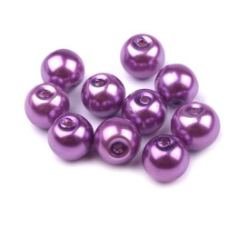 Perle sticlă lucioase, ø8 mm - Violet (2000 Grame)