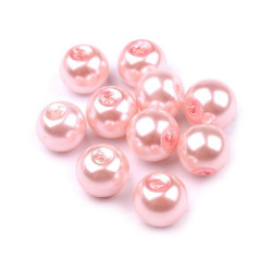Perle sticlă lucioase, ø8 mm - Roz pudrat (2000 Grame)