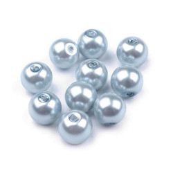 Perle sticlă lucioase, ø8 mm - Bleu gris (2000 Grame)