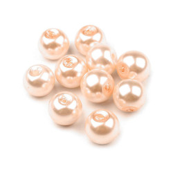Perle sticlă lucioase, ø8 mm - Roz somon deschis (2000 Grame)