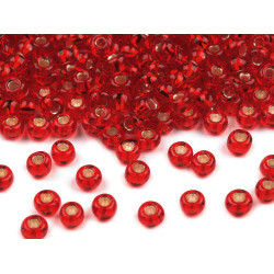Mărgele nisip preciosa, 8/0 - 3 mm - Roșu (20 Grame)