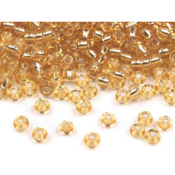 Mărgele nisip preciosa, 8/0 - 3 mm - Auriu deschis (20 Grame)