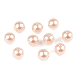 Perle plastic glance, ø10 mm - Roz pudrat (100 Grame)