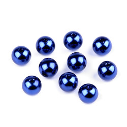 Perle plastic glance, ø10 mm - Albastru berlin (100 Grame)