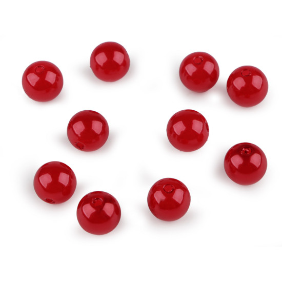 Perle plastic glance, ø10 mm - Roșu (20 Grame) Perle plastic glance, ø10 mm - Roșu (20 Grame)