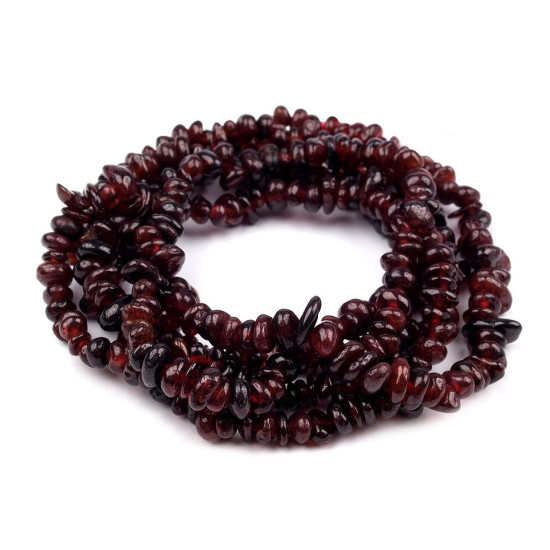 Mărgele chipsuri granat șlefuit, șirag 90 cm - Roșu granat (1 Șir) Mărgele chipsuri granat șlefuit, șirag 90 cm - Roșu granat (1 Șir)