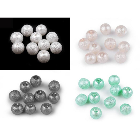 Perle sticlă creponate stardust, ø8 mm - Sidef (760 Bucăți) Perle sticlă creponate stardust, ø8 mm - Sidef (760 Bucăți)