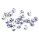 Mărgele porțelan, motiv floral, ø6 mm - Bleu gheață (10 Bucăți) Mărgele porțelan, motiv floral, ø6 mm - Bleu gheață (10 Bucăți)