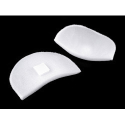 Pernițe pentru umeri, fixare velcro autoadeziv, grosime 1 cm - Alb (20 Perechi)