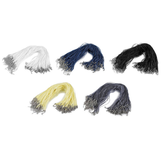 Bază colier organza și șnur cerat, 43 cm - Alb (2 Bucăți) Bază colier organza și șnur cerat, 43 cm - Alb (2 Bucăți)