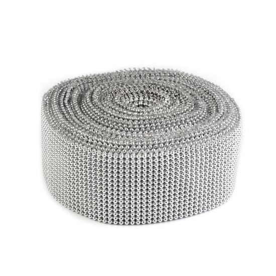 Bandă decorativă cu perle, lățime 50 mm - Alb sidefat (36 Metri) Bandă decorativă cu perle, lățime 50 mm - Alb sidefat (36 Metri)