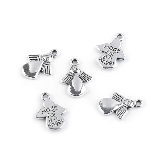 Pandantiv îngeraș 13x18 mm - Platinum (5 Bucăți) Pandantiv îngeraș 13x18 mm - Platinum (5 Bucăți)