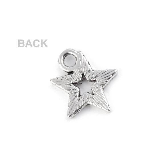 Pandantiv steluță, 12x12 mm - Platinum (10 Bucăți) Pandantiv steluță, 12x12 mm - Platinum (10 Bucăți)