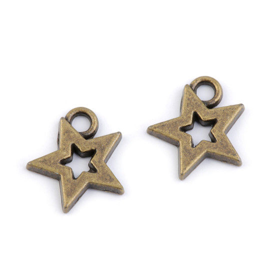 Pandantiv steluță, 12x12 mm - Platinum (10 Bucăți) Pandantiv steluță, 12x12 mm - Platinum (10 Bucăți)