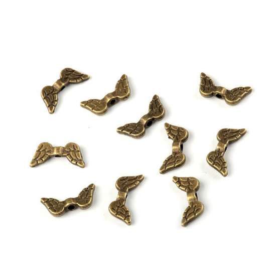 Distanțier bijuterii, model aripi, 7x15 mm - Platinum (10 Bucăți) Distanțier bijuterii, model aripi, 7x15 mm - Platinum (10 Bucăți)