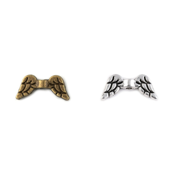 Distanțier bijuterii, model aripi, 7x15 mm - Platinum (10 Bucăți) Distanțier bijuterii, model aripi, 7x15 mm - Platinum (10 Bucăți)