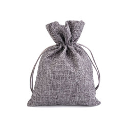Săculeț rustic imitație iută, 13x18 cm - Gri neutral (1 Bucată)