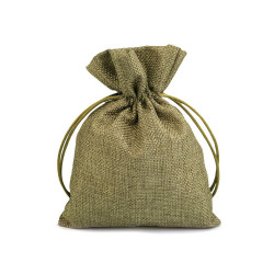 Săculeț rustic imitație iută, 13x18 cm - Verde (1 Bucată)