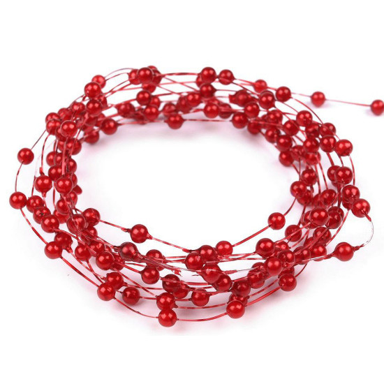 Ghirlandă decorativă perle, ø2-3 mm - Alb (30 Metri) Ghirlandă decorativă perle, ø2-3 mm - Alb (30 Metri)
