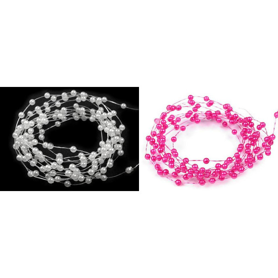 Ghirlandă decorativă perle, ø2-3 mm - Alb (30 Metri) Ghirlandă decorativă perle, ø2-3 mm - Alb (30 Metri)
