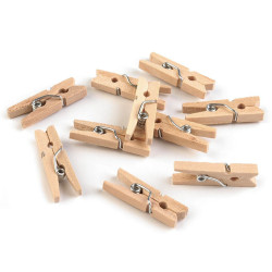 Cârlige lemn colorate,  4x25 mm - Natural deschis (10 Bucăți)