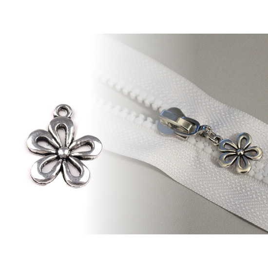 Pandantiv floare, 15x18 mm - Platinum (10 Bucăți) Pandantiv floare, 15x18 mm - Platinum (10 Bucăți)