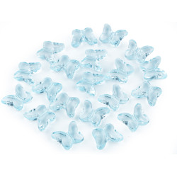 Fluturi decorativi din plastic, 15x18 mm - Albastru angel (100 Bucăți)