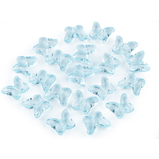 Fluturi decorativi din plastic, 15x18 mm - Transparent (480 Bucăți)