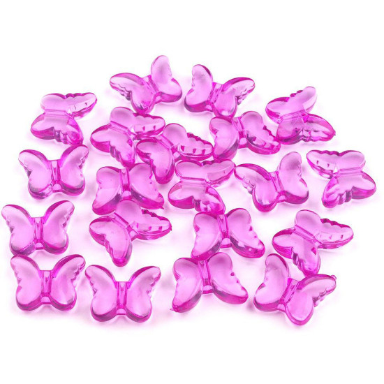 Fluturi decorativi din plastic, 15x18 mm - Transparent (480 Bucăți)