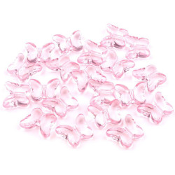 Fluturi decorativi din plastic, 15x18 mm - Roz baby (100 Bucăți)
