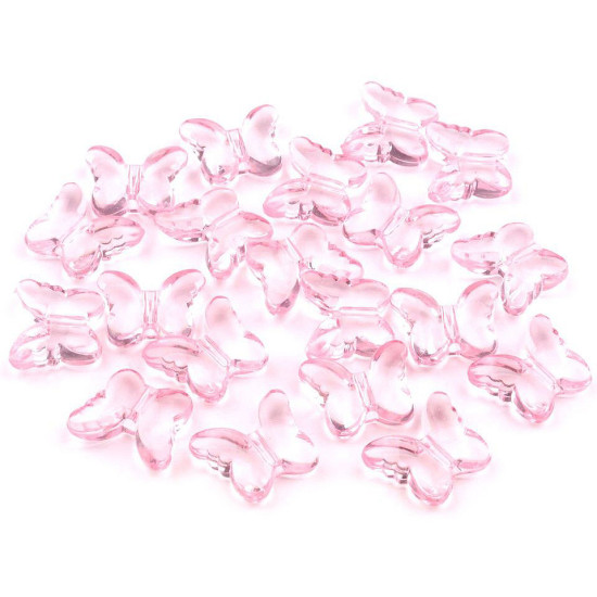 Fluturi decorativi din plastic, 15x18 mm - Transparent (480 Bucăți)