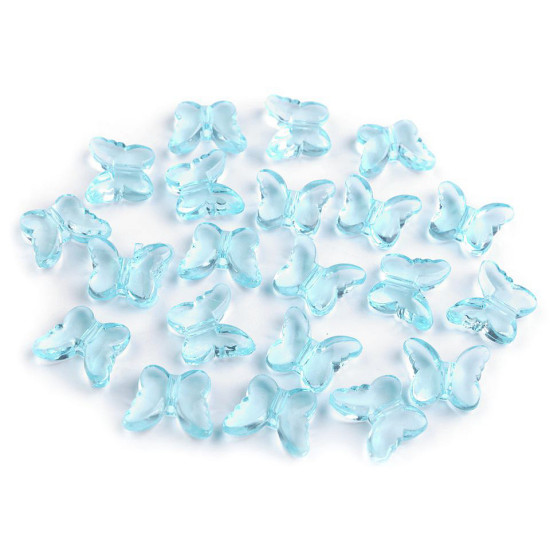 Fluturi decorativi din plastic, 15x18 mm - Transparent (480 Bucăți)
