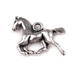 Pandantiv cal, 15x18 mm - Platinum (5 Bucăți)
