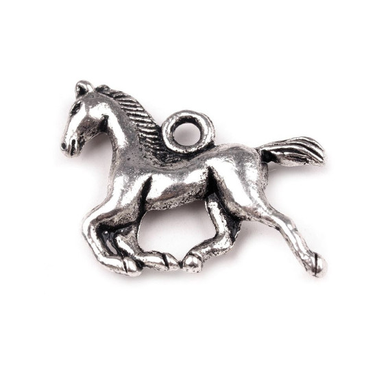Pandantiv cal, 15x18 mm - Platinum (5 Bucăți) Pandantiv cal, 15x18 mm - Platinum (5 Bucăți)