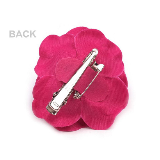 Broșă / clamă de păr trandafir, ø6 cm - Fuchsia închis (1 Bucată)
