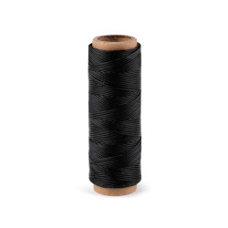 Ață cerată poliester, 1 mm - Negru (1 Bucată)